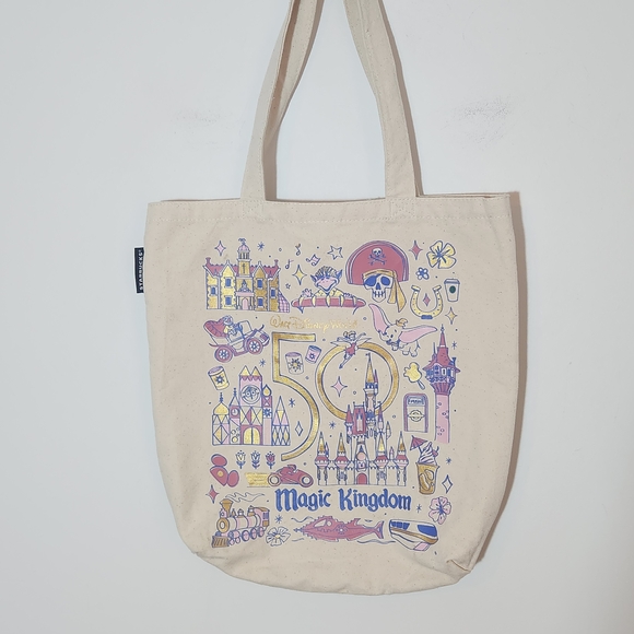 Walt Disney 50 Anniversary Magic Kingdom Starbucks Been There Series Canvas Bag - Picture 2 of 10